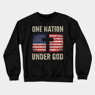 Christian Patriotic American Flag Gift One Nation Under God Crewneck Sweatshirt